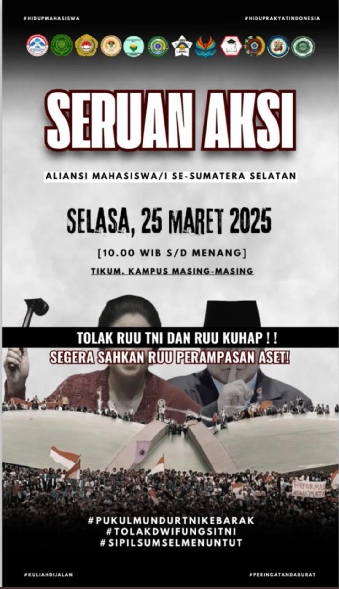 Poster Seruan Aksi: Tolak RUU TNI dan RUU Kuhap