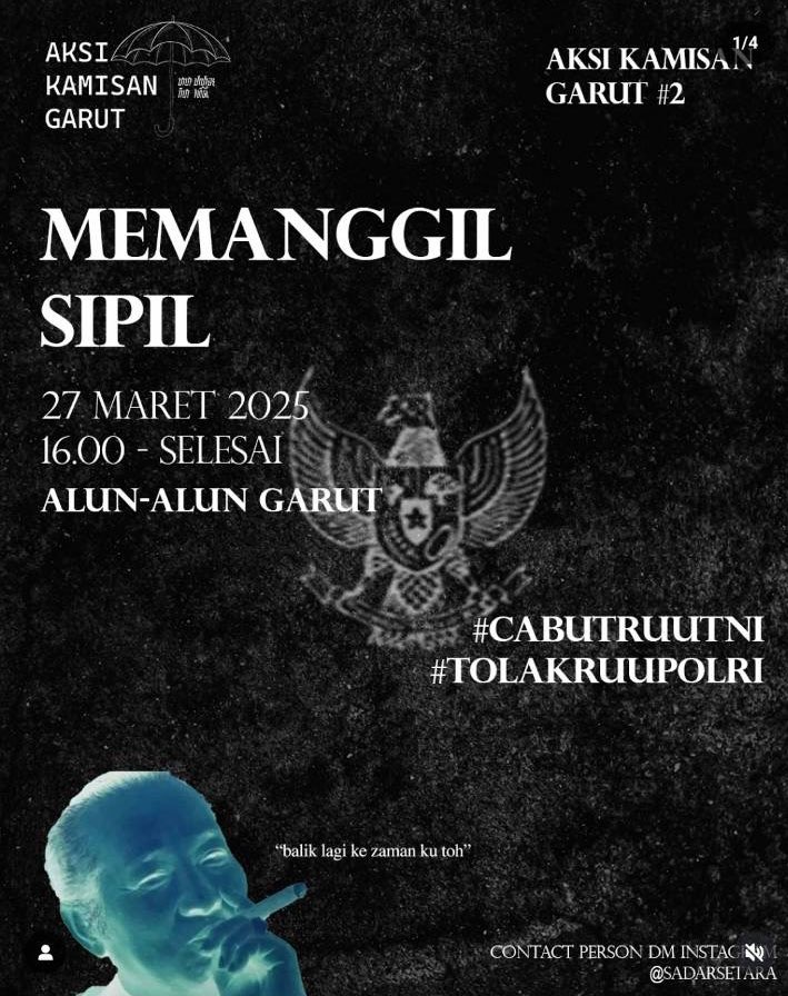 Poster Aksi Kamisan Garut #2: Memanggil Sipil