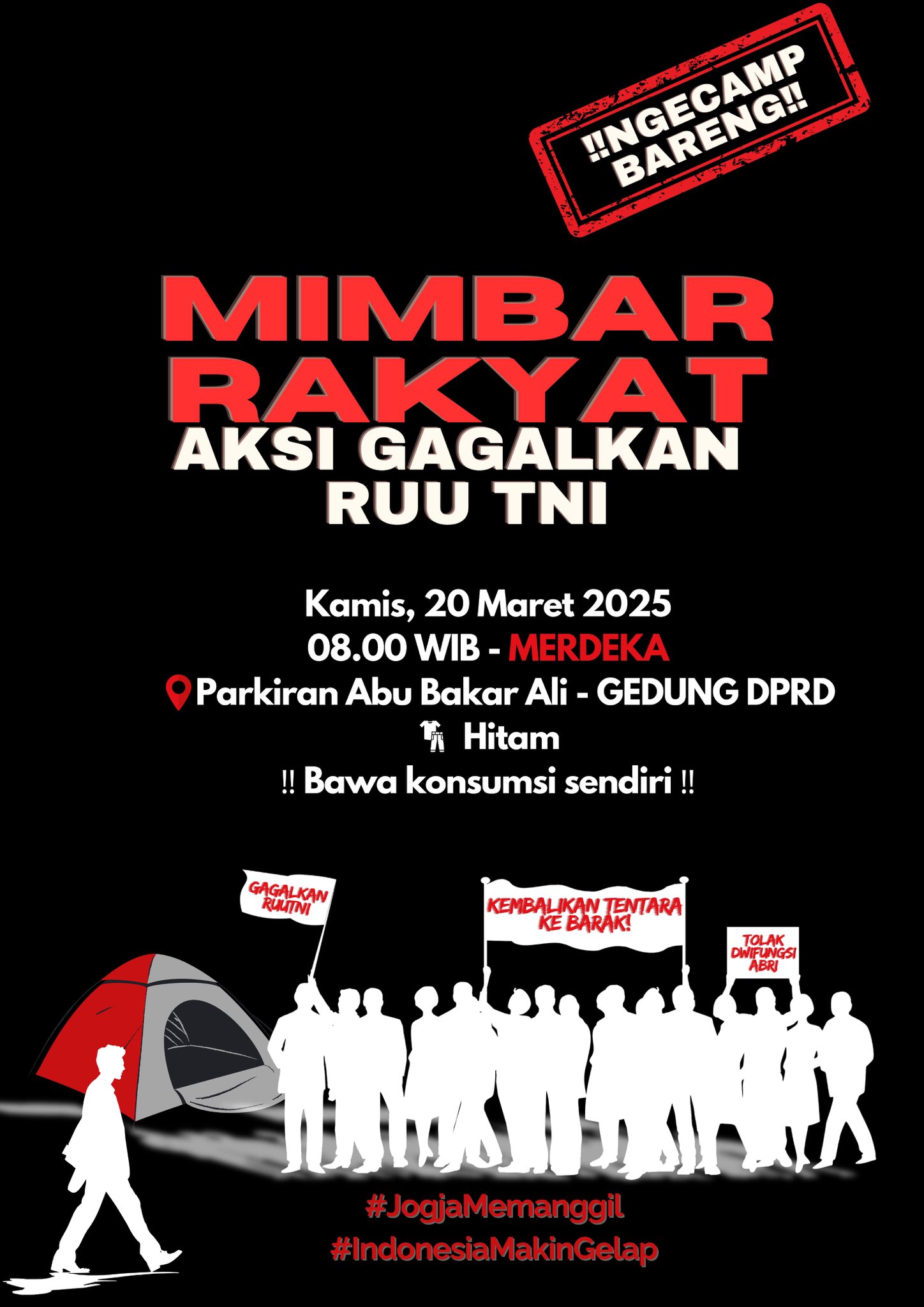 Poster Mimbar Rakyat Aksi Gagalkan RUU TNI