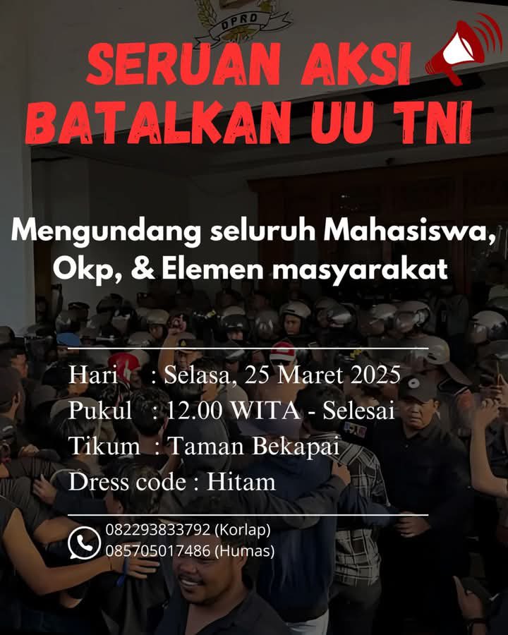 Poster Seruan Aksi Batalkan UU TNI
