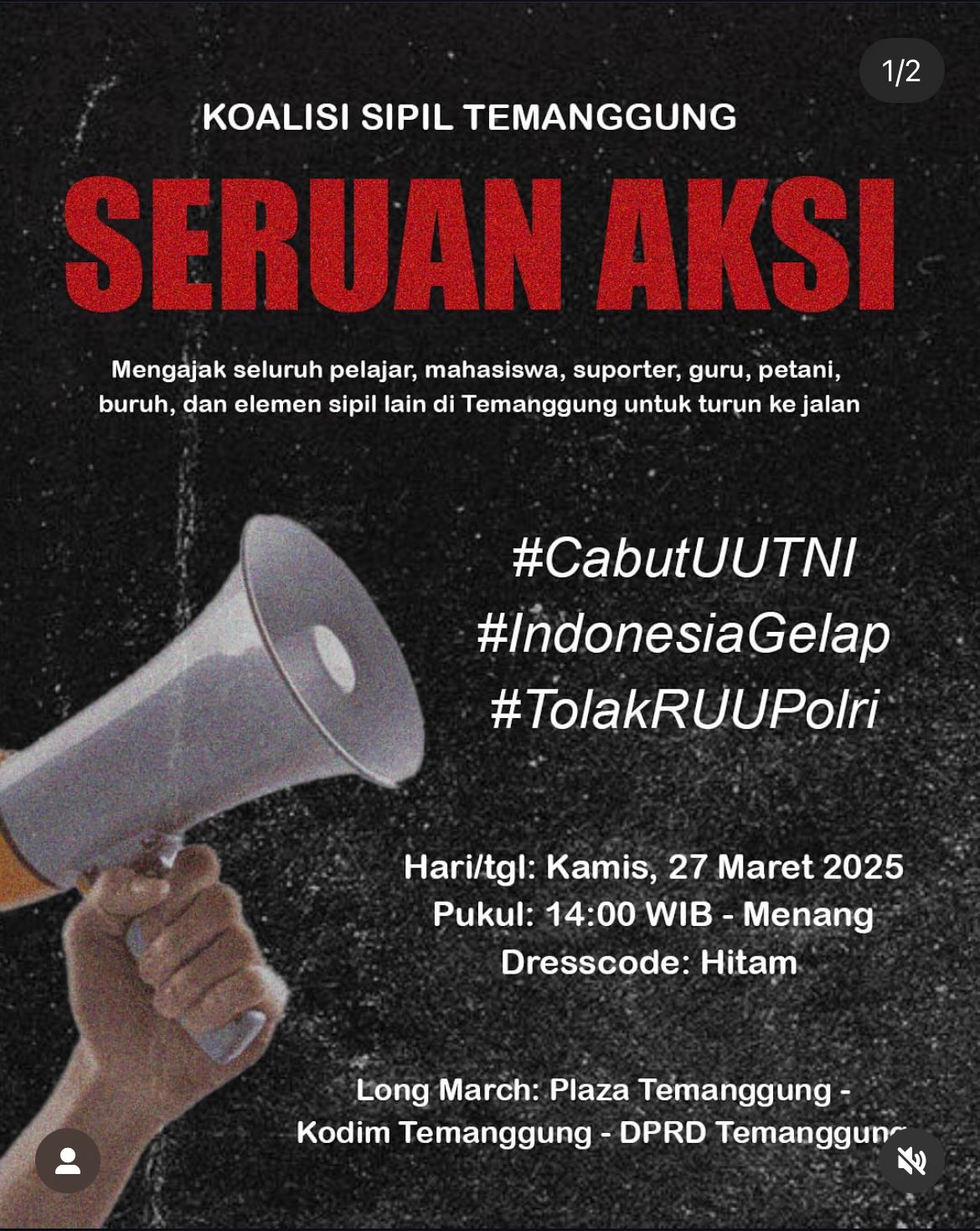 Poster Seruan Aksi Koalisi Sipil Temanggung