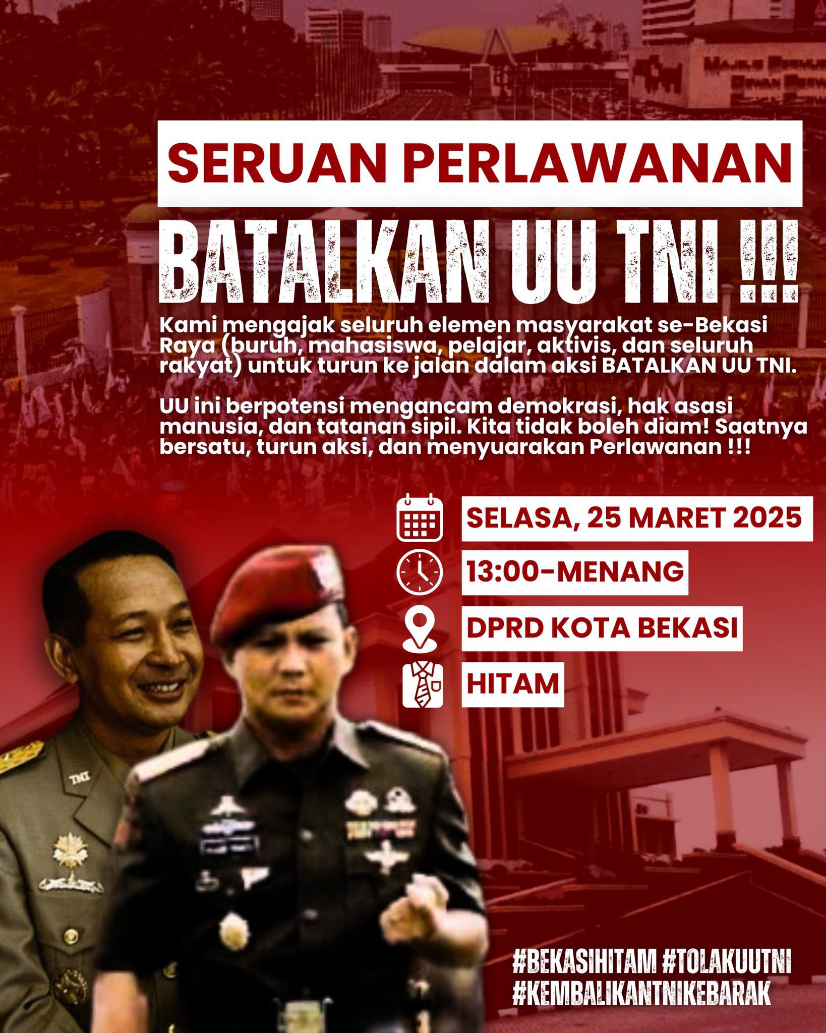 Poster Seruan Perlawanan Batalkan UU TNI