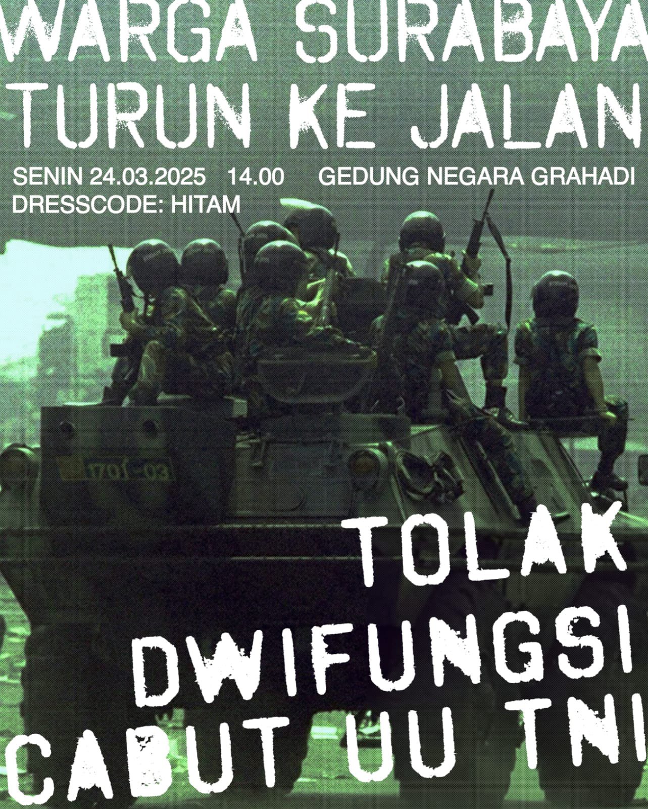 Poster Warga Surabaya Turun ke Jalan